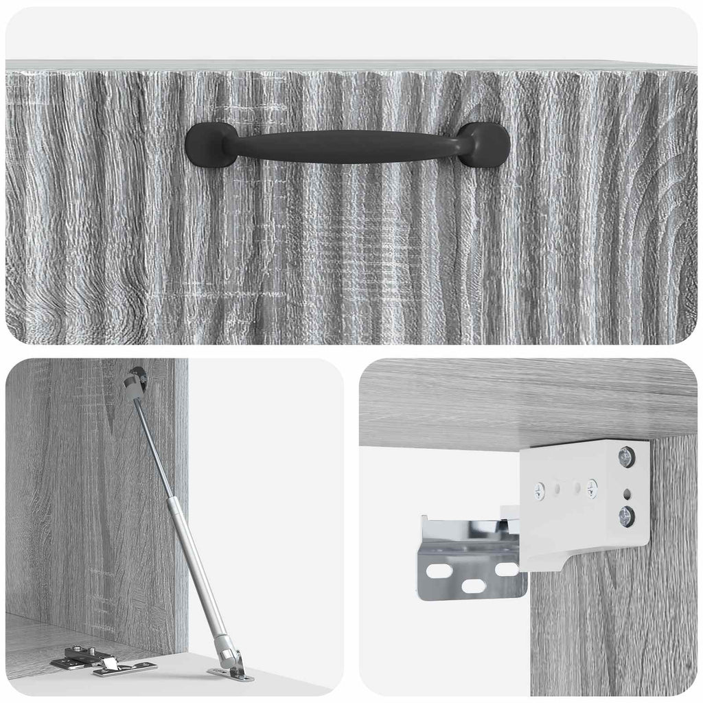 Wandmontierter TV-Schrank Graues Sonoma 59,5 x 41 x 30 cm