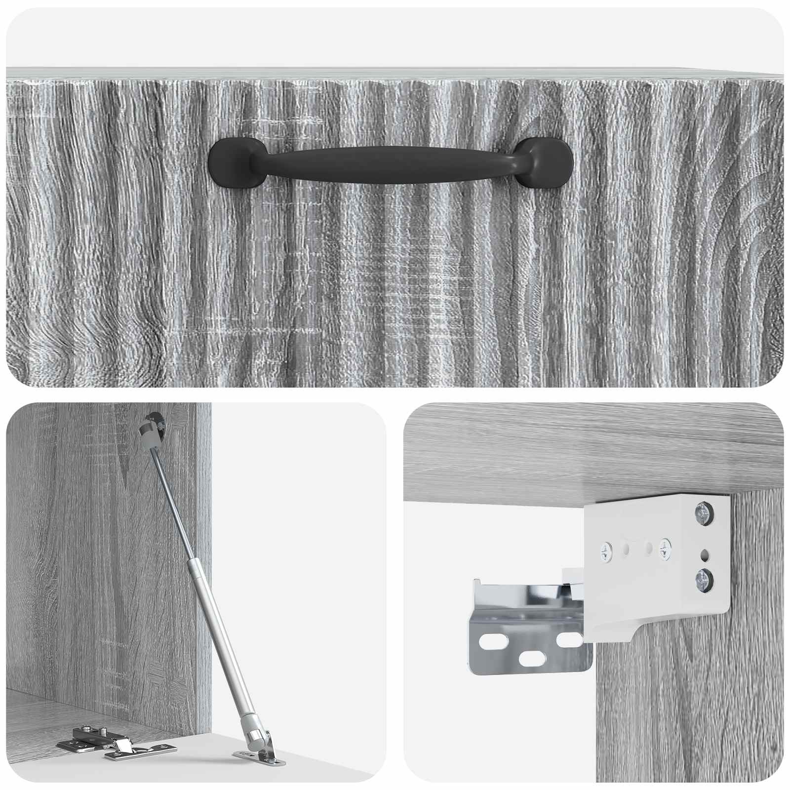 Wandmontierter TV-Schrank Graues Sonoma 59,5 x 41 x 30 cm