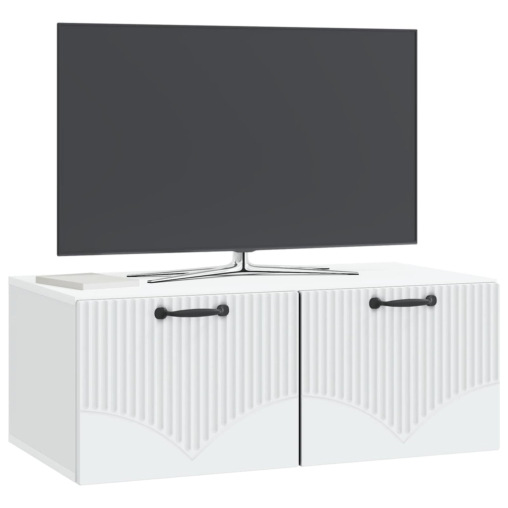 Wandmontierter TV-Schrank Weiß 78,5 x 41 x 30 cm Holzwerkstoff