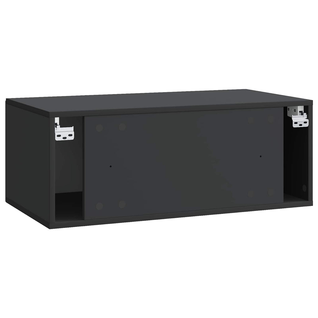 Wandmontierter TV-Schrank Schwarz 78,5 x 41 x 30 cm