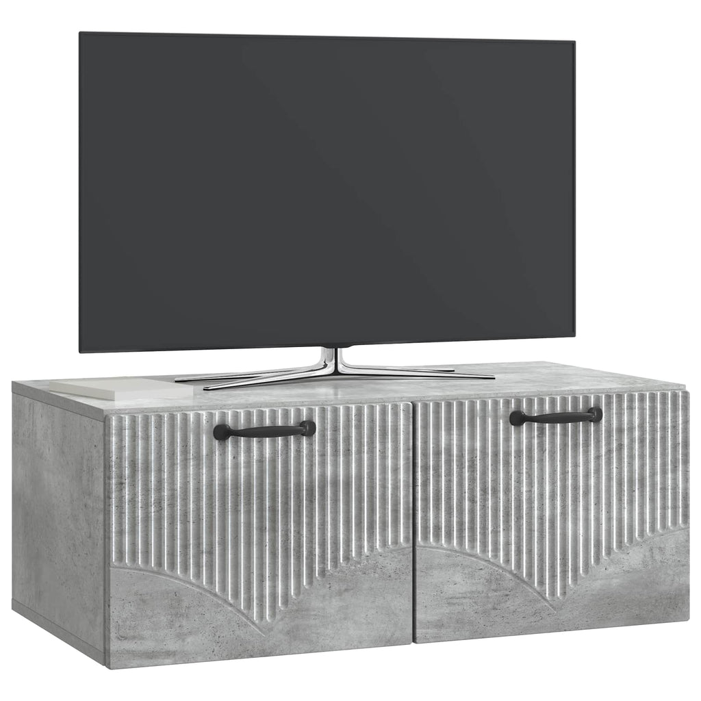 Wandmontierter TV-Schrank Betongrau 78,5 x 41 x 30 cm