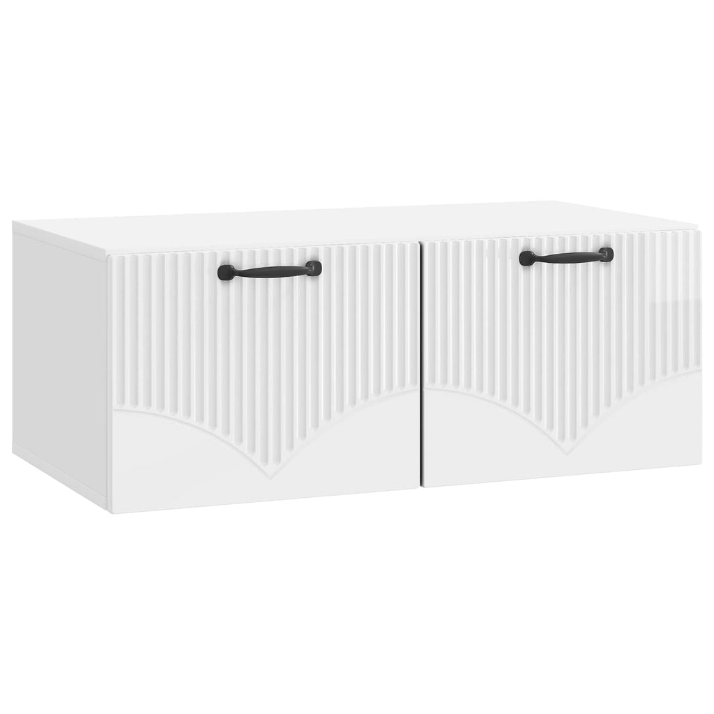 Wandmontierter TV-Schrank Hochglanz Weiß 78,5 x 41 x 30 cm