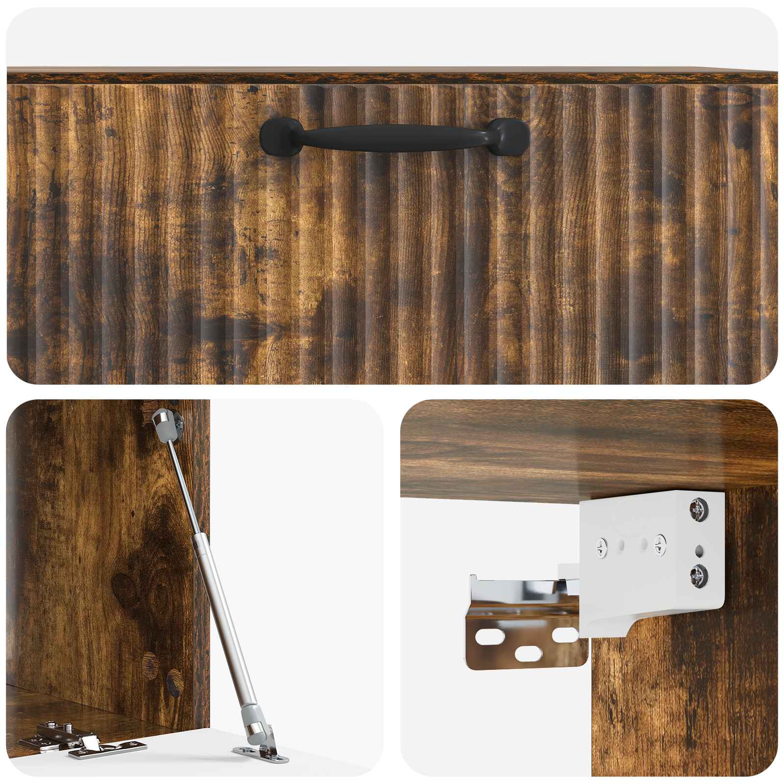 Wandmontierter TV-Schrank Geräucherte Eiche 78,5 x 41 x 30 cm