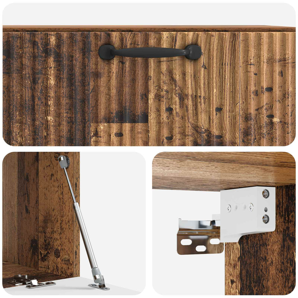 Wandmontierter TV-Schrank Altholz 78,5 x 41 x 30 cm