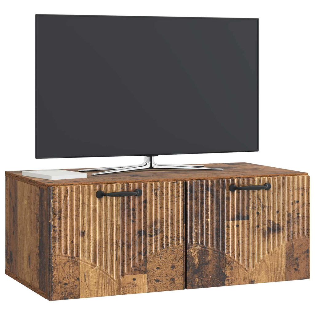 Wandmontierter TV-Schrank Altholz 78,5 x 41 x 30 cm