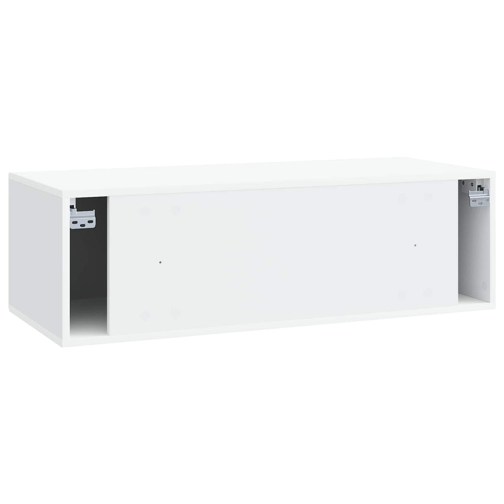 Wandmontierter TV-Schrank Weiß 98 x 41 x 30 cm Holzwerkstoff