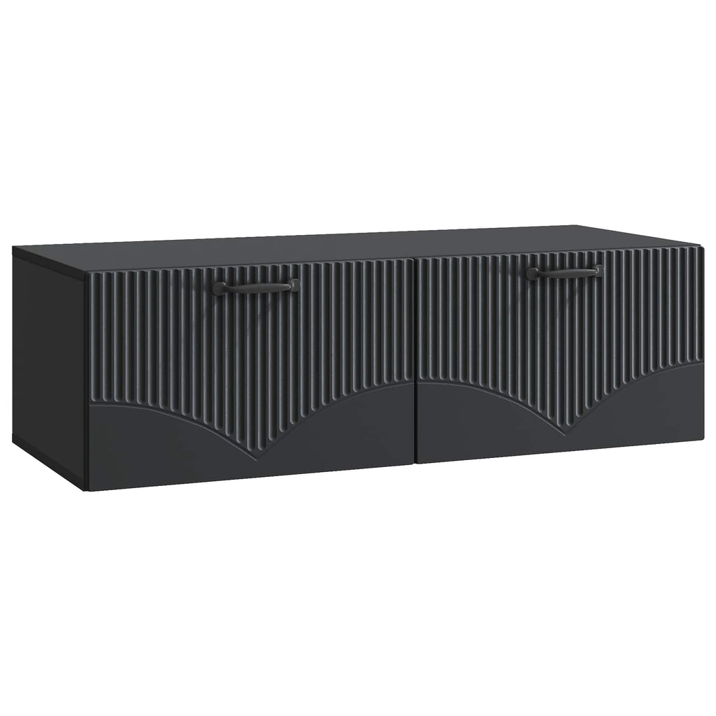Wandmontierter TV-Schrank Schwarz 98 x 41 x 30 cm Holzwerkstoff