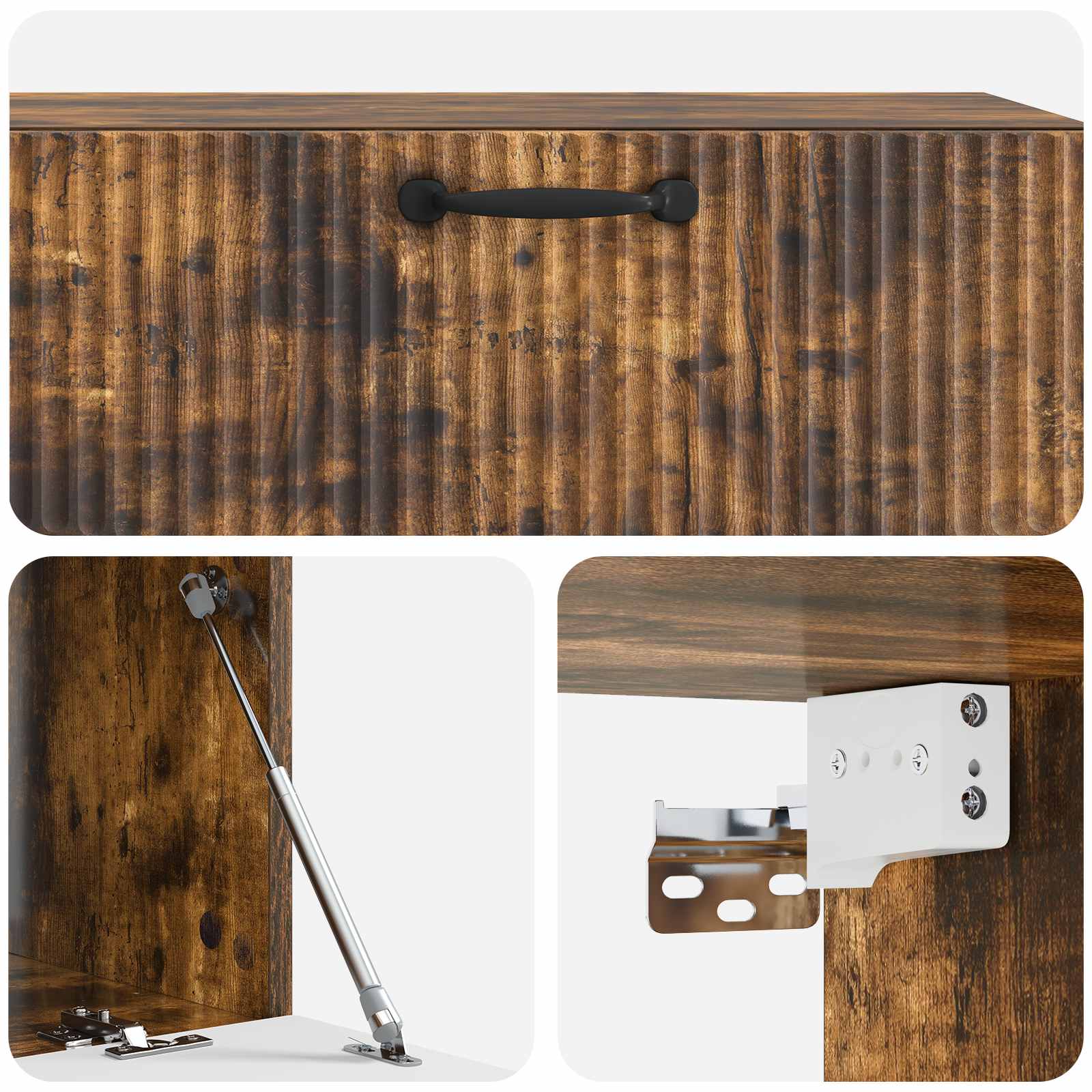 Wandmontierter TV-Schrank Geräucherte Eiche 98 x 41 x 30 cm