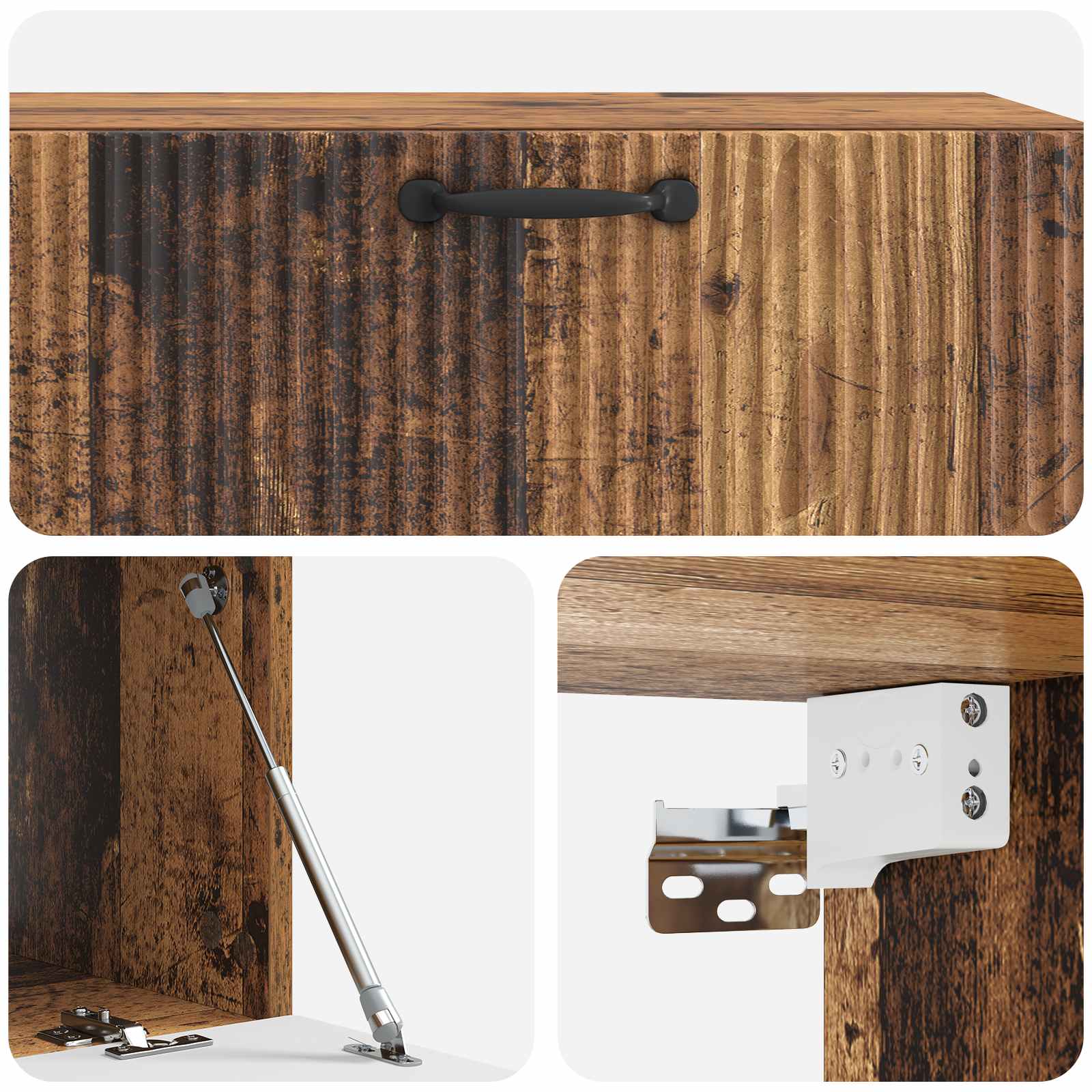 Wandmontierter TV-Schrank Altholz 98 x 41 x 30 cm Holzwerkstoff