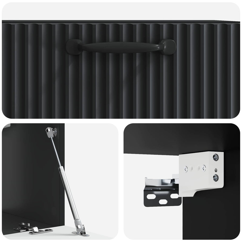 Wandmontierter TV-Schrank Schwarz 59,5 x 31 x 30 cm