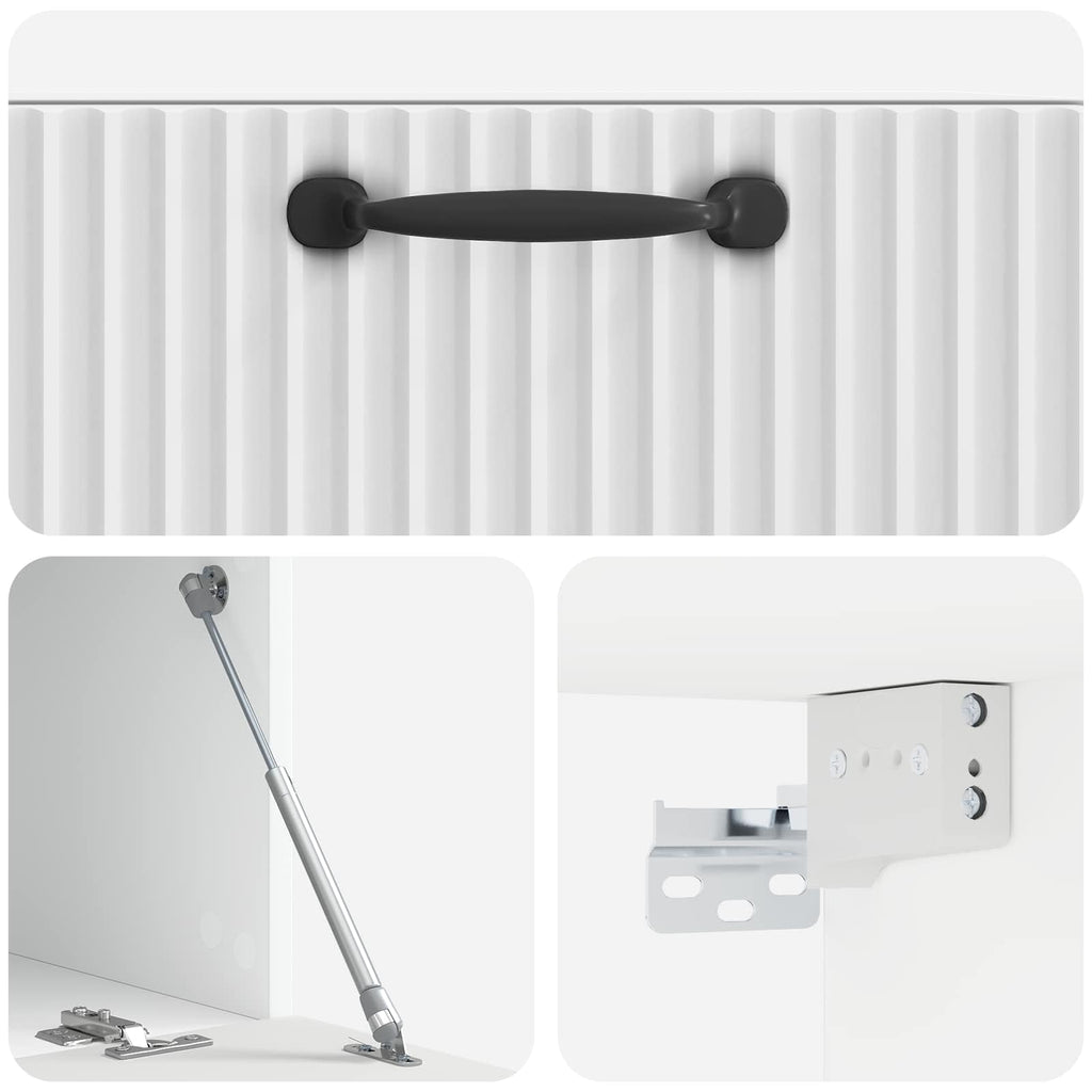 Wandmontierter TV-Schrank Hochglanz Weiß 59,5 x 31 x 30 cm