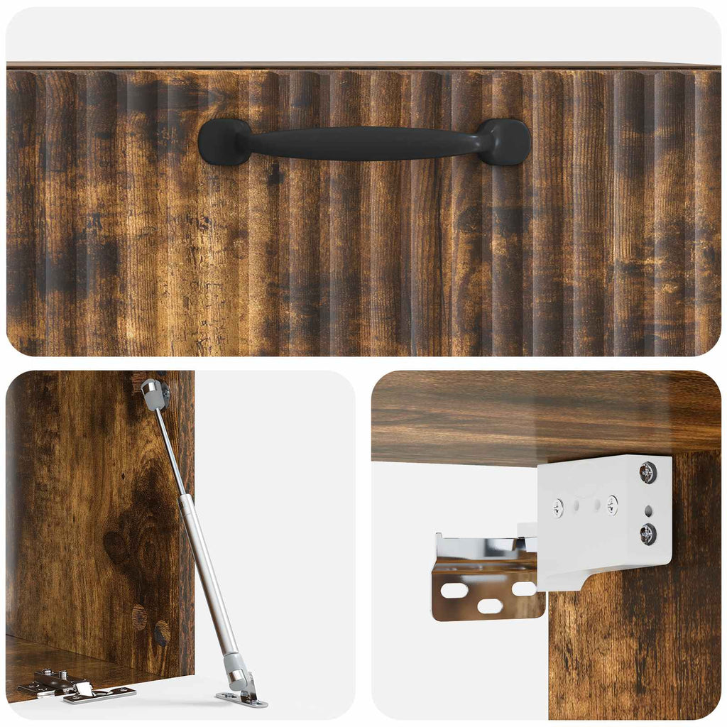 Wandmontierter TV-Schrank Geräucherte Eiche 59,5 x 31 x 30 cm