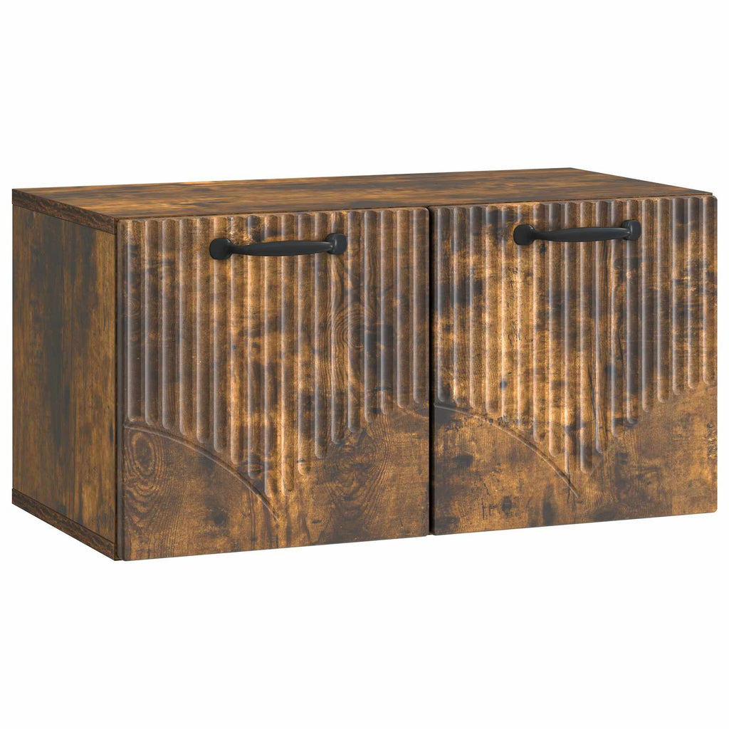 Wandmontierter TV-Schrank Geräucherte Eiche 59,5 x 31 x 30 cm