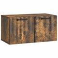 Wandmontierter TV-Schrank Geräucherte Eiche 59,5 x 31 x 30 cm