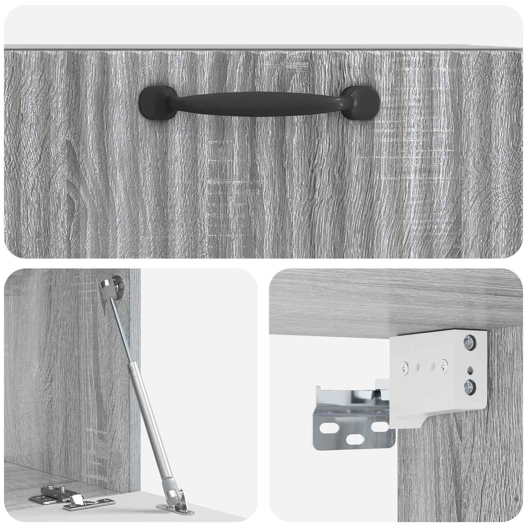 Wandmontierter TV-Schrank Graues Sonoma 59,5 x 31 x 30 cm