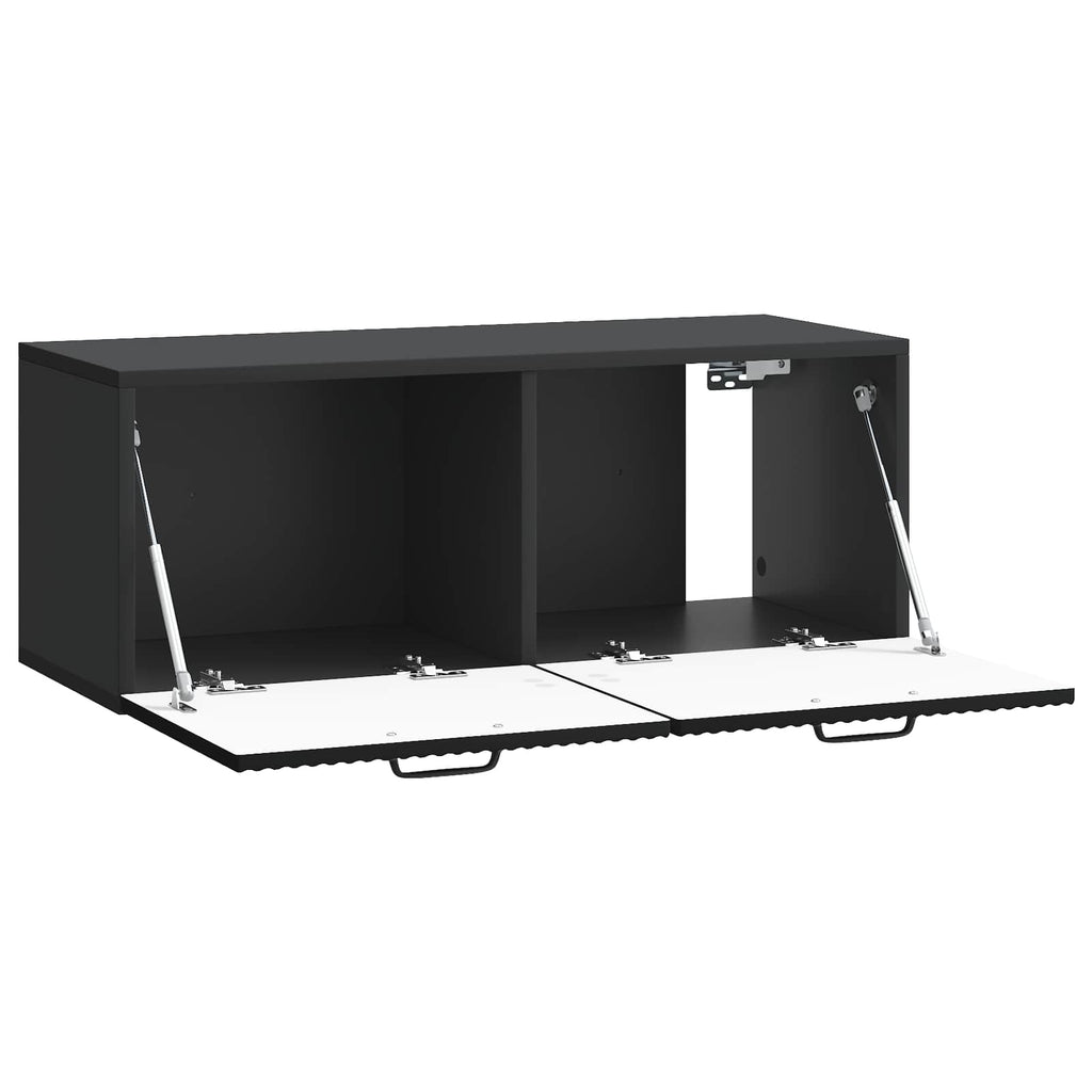 Wandmontierter TV-Schrank Schwarz 78,5 x 31 x 30 cm