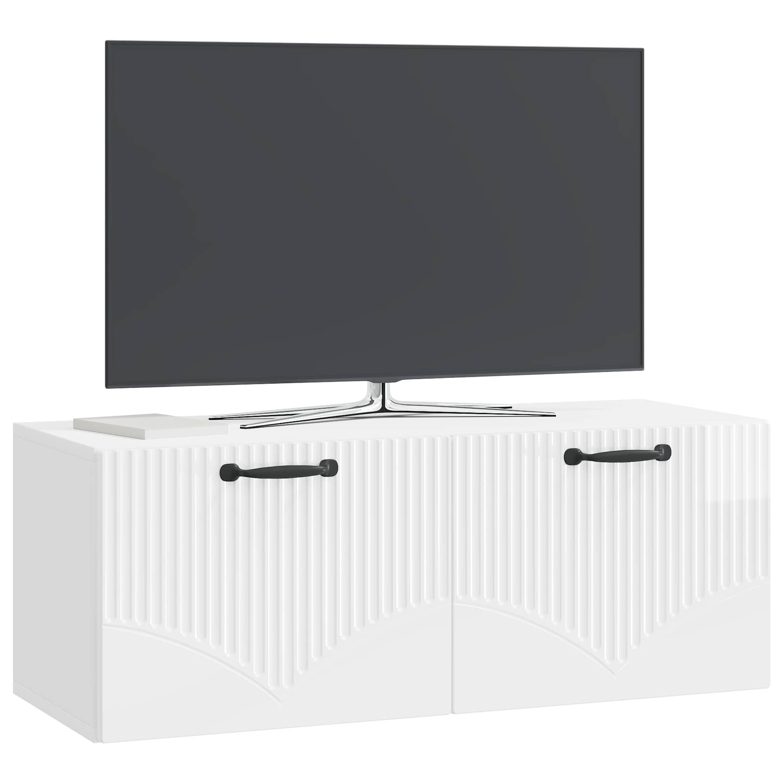 Wandmontierter TV-Schrank Hochglanz Weiß 78,5 x 31 x 30 cm