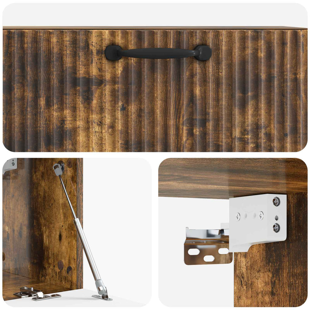 Wandmontierter TV-Schrank Geräucherte Eiche 78,5 x 31 x 30 cm