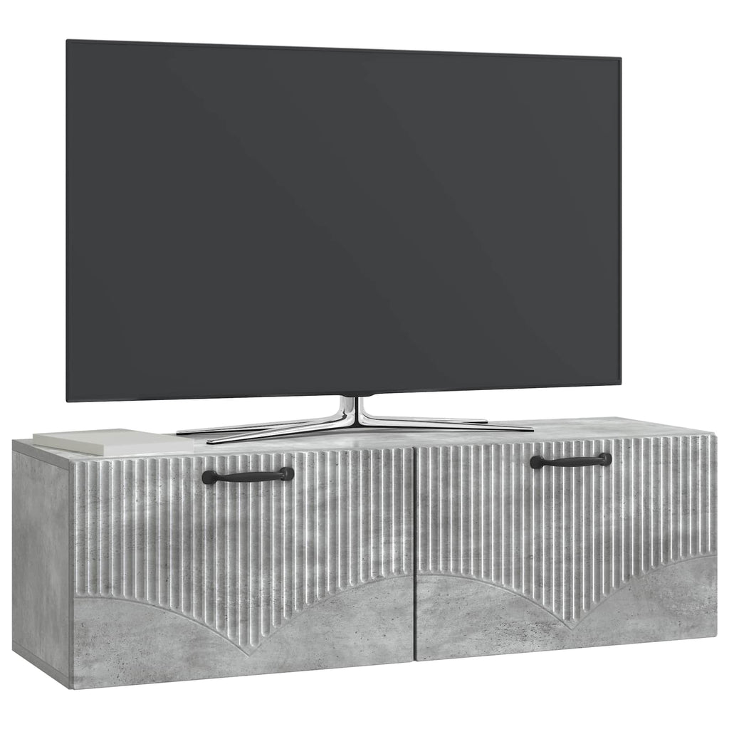 Wandmontierter TV-Schrank Betongrau 98 x 31 x 30 cm