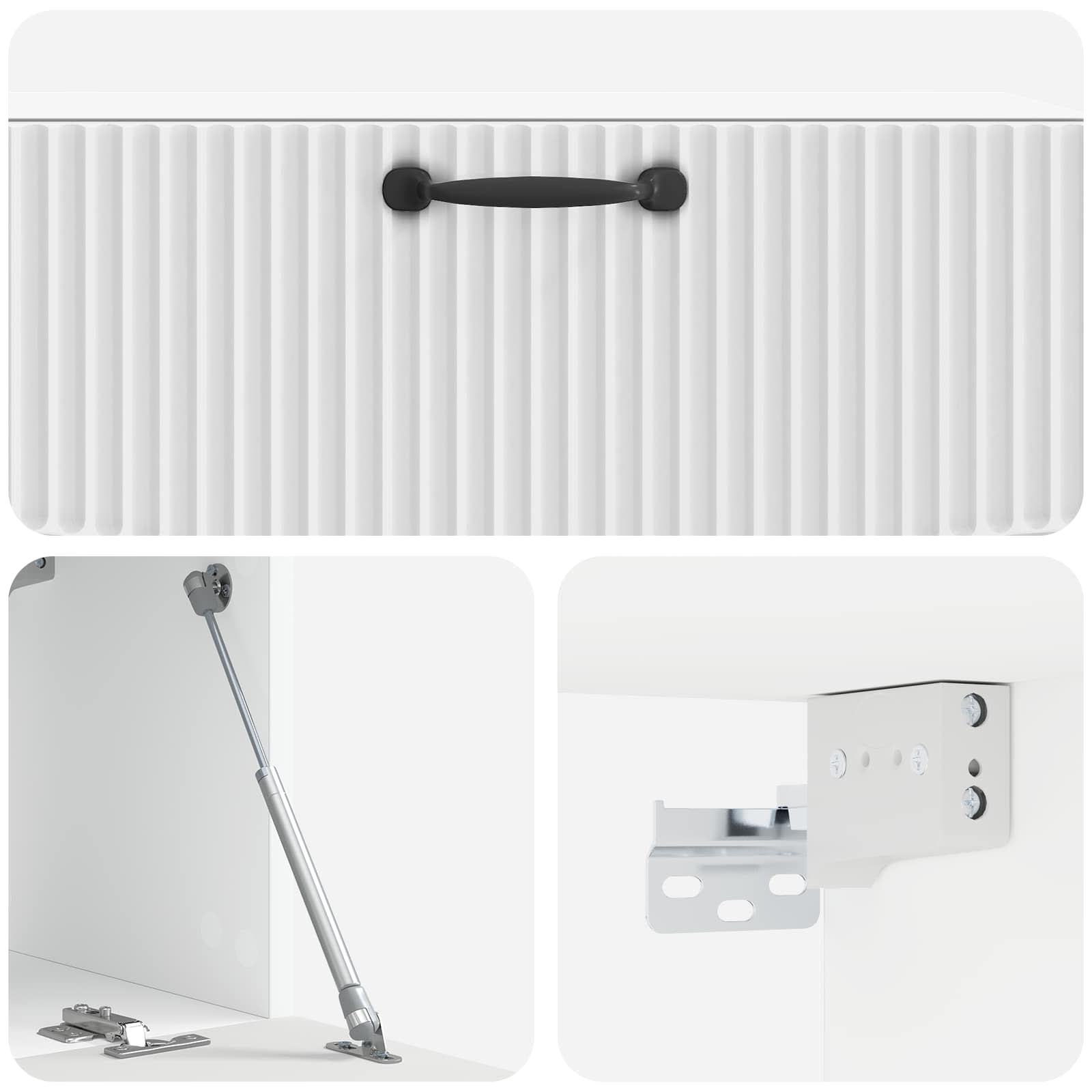 Wandmontierter TV-Schrank Hochglanz Weiß 98 x 31 x 30 cm