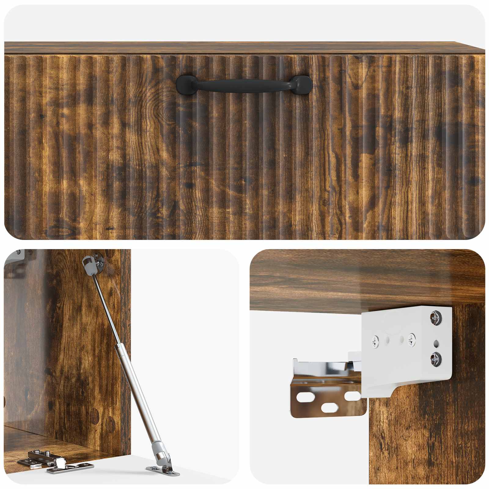 Wandmontierter TV-Schrank Geräucherte Eiche 98 x 31 x 30 cm