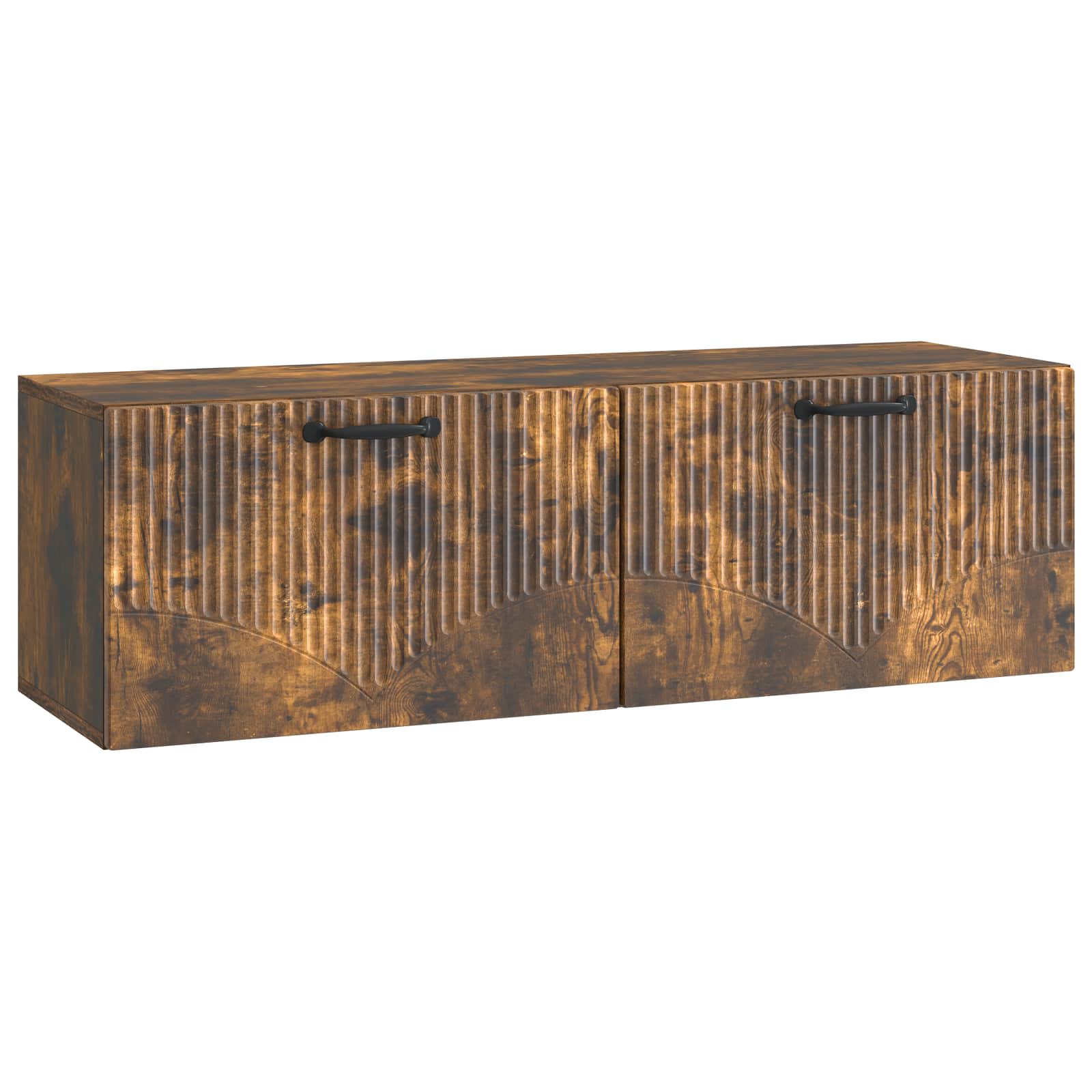 Wandmontierter TV-Schrank Geräucherte Eiche 98 x 31 x 30 cm