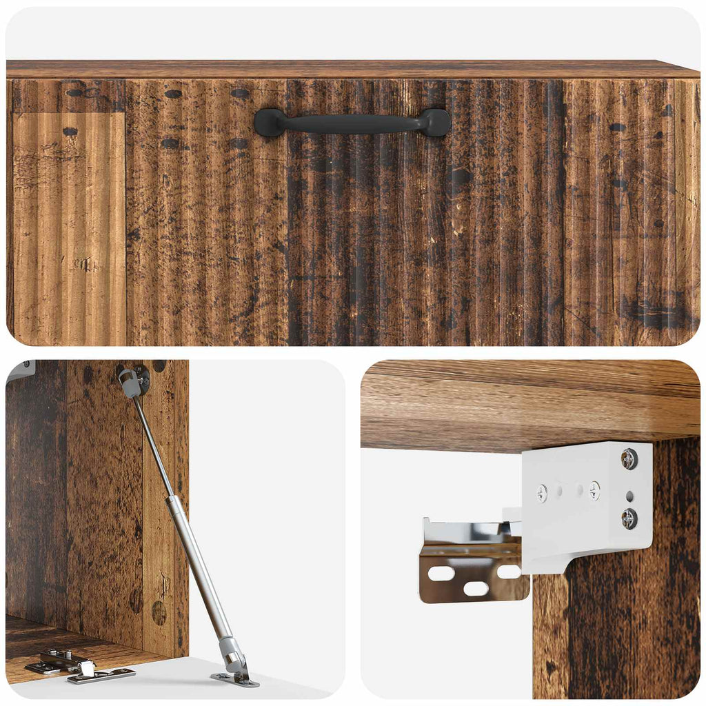 Wandmontierter TV-Schrank Altholz 98 x 31 x 30 cm Holzwerkstoff