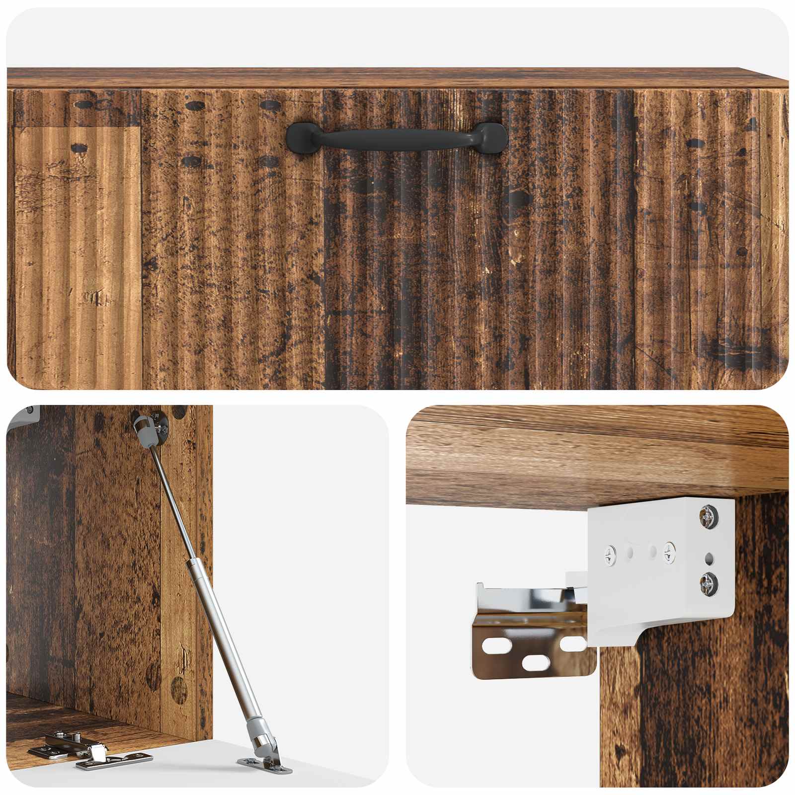 Wandmontierter TV-Schrank Altholz 98 x 31 x 30 cm Holzwerkstoff