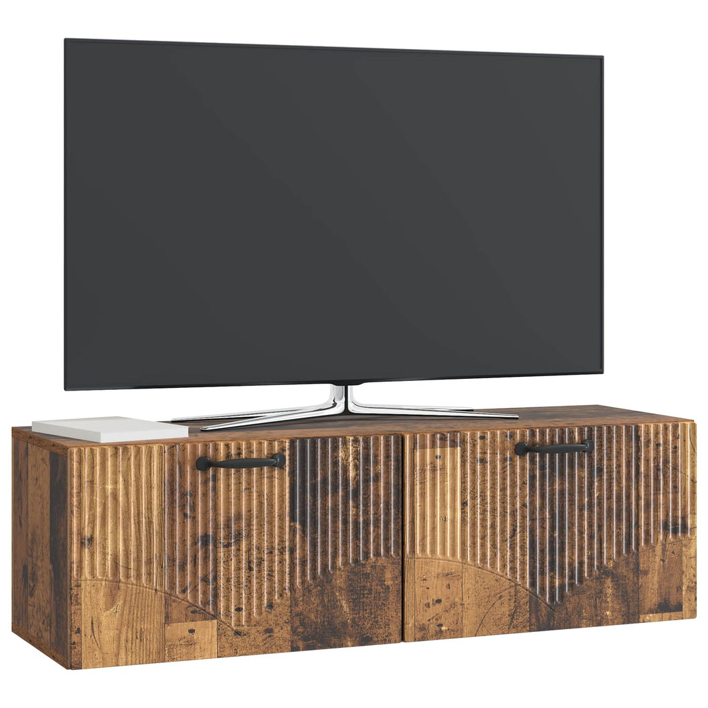 Wandmontierter TV-Schrank Altholz 98 x 31 x 30 cm Holzwerkstoff