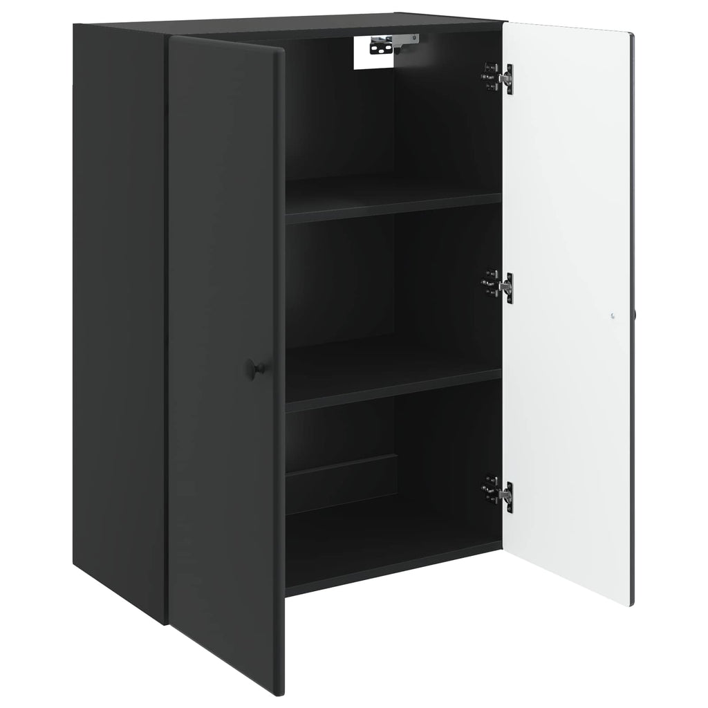 Wandschrank Schwarz 66 x 34,5 x 90 cm Holzwerkstoff