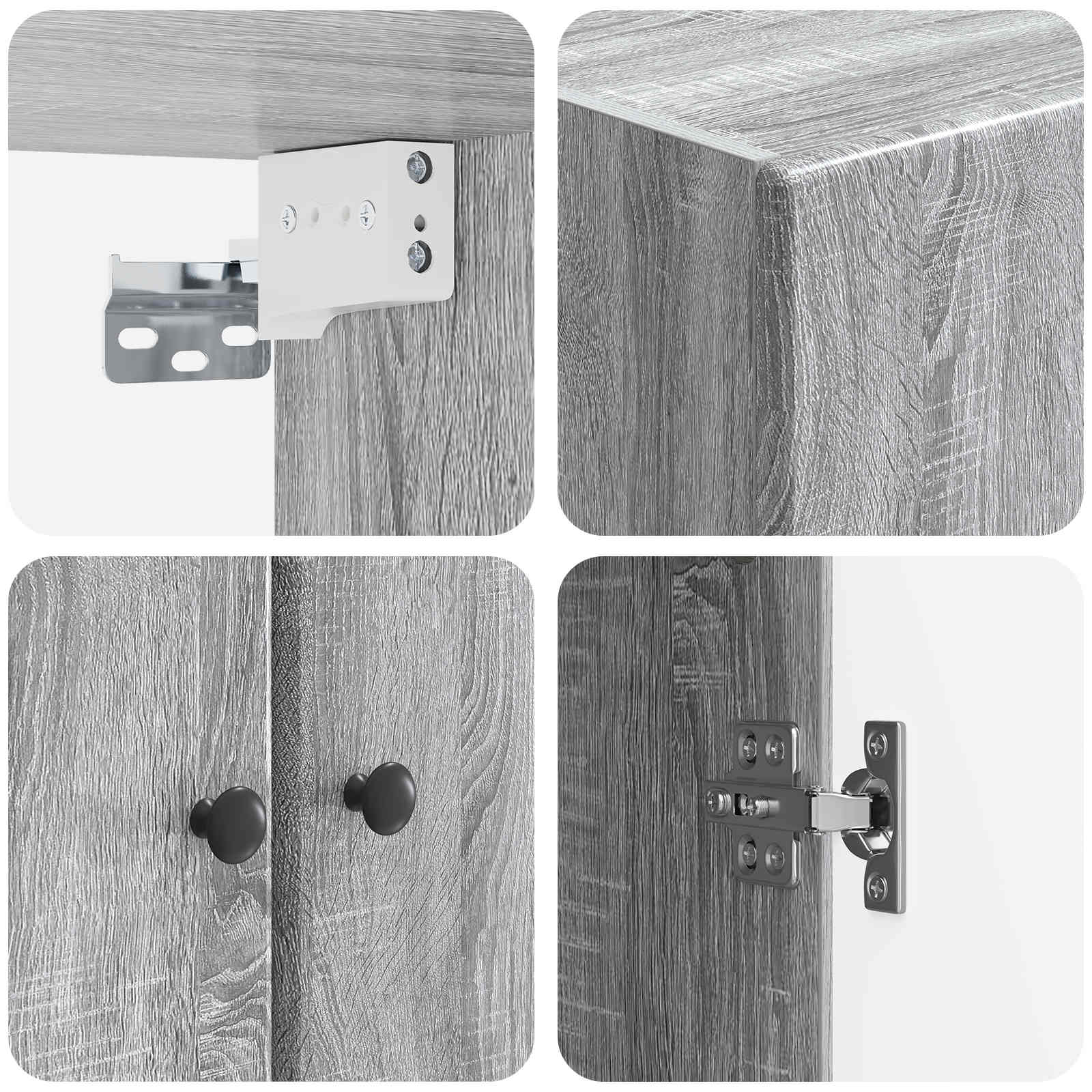 Wandschrank Grau Sonoma 66 x 34,5 x 90 cm Holzwerkstoff