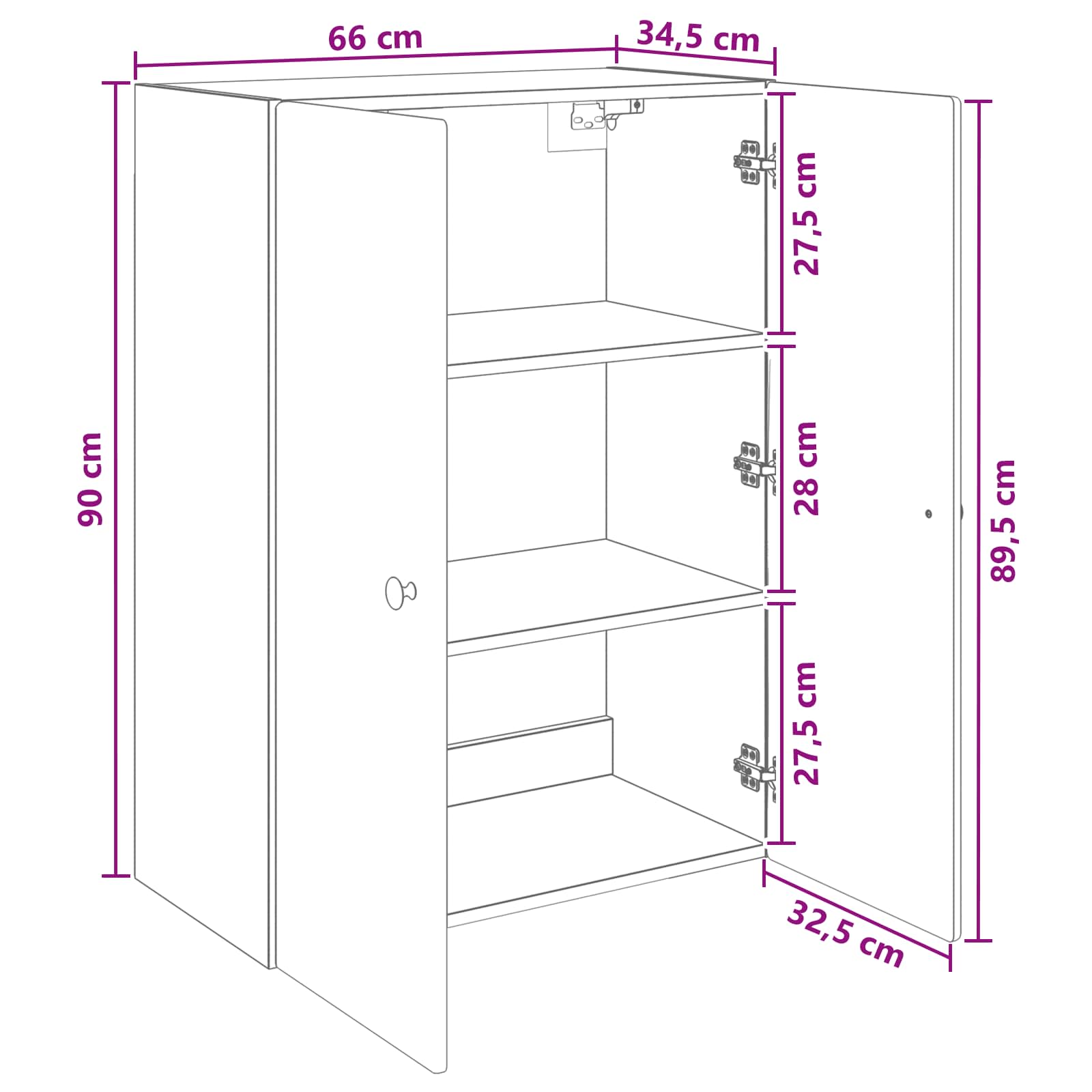 Wandschrank Altholz 66 x 34,5 x 90 cm Holzwerkstoff