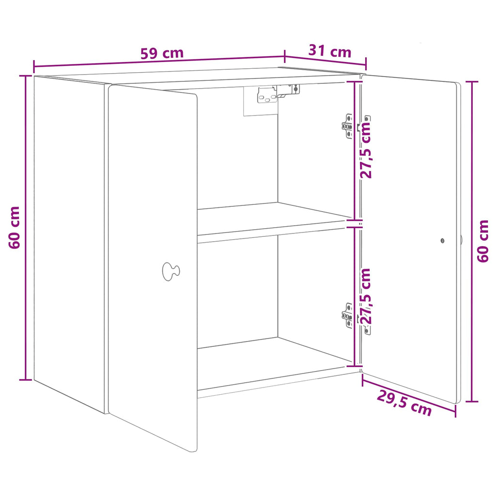 Wandschrank Sonoma-Eiche 59 x 31 x 60 cm Holzwerkstoff
