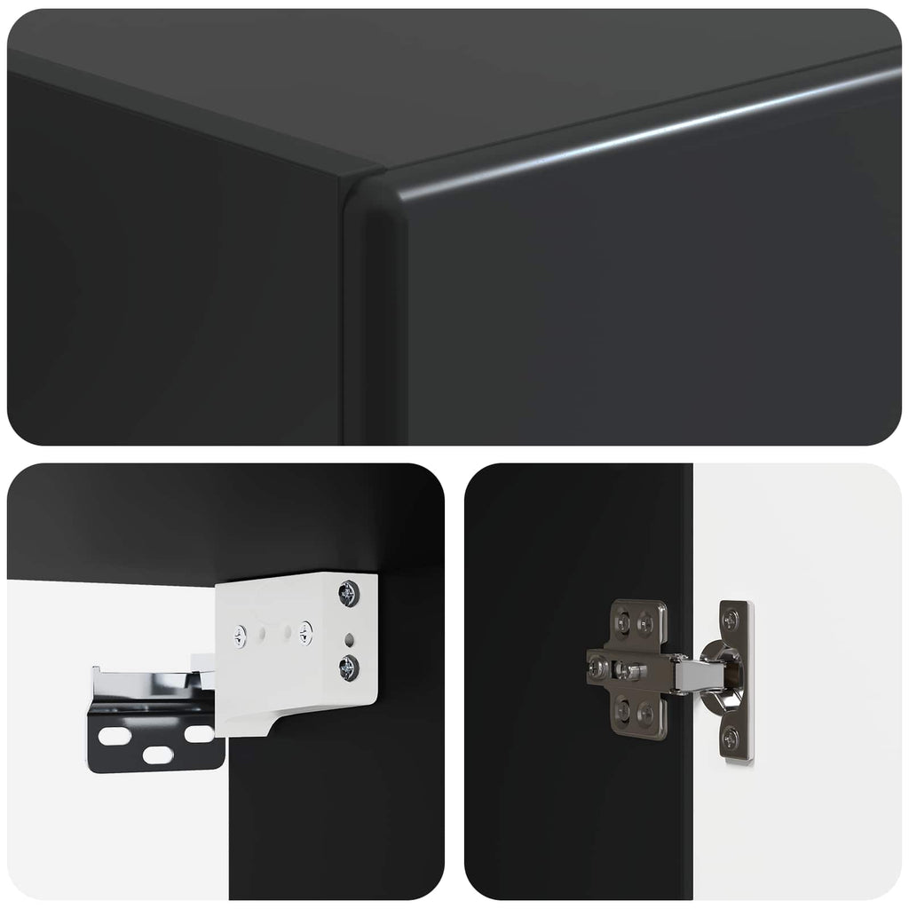 Wandschrank Schwarz 33 x 34,5 x 90 cm Holzwerkstoff