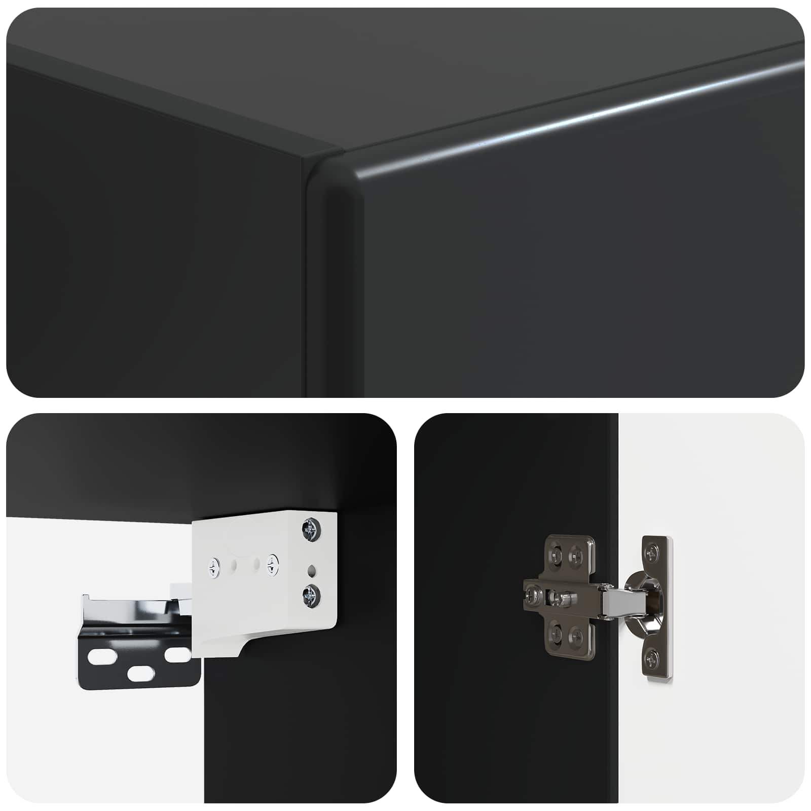 Wandschrank Schwarz 33 x 34,5 x 90 cm Holzwerkstoff