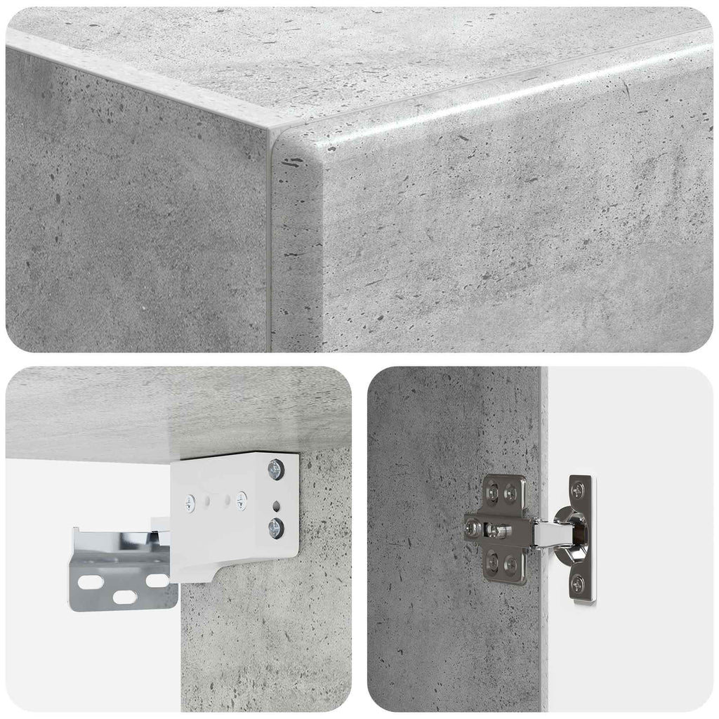 Wandschrank Betongrau 33 x 34,5 x 90 cm Holzwerkstoff