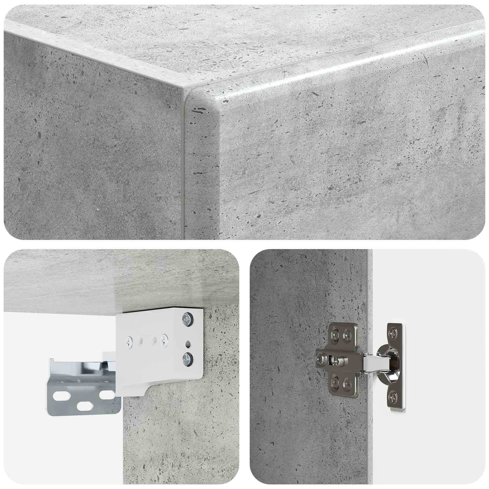 Wandschrank Betongrau 33 x 34,5 x 90 cm Holzwerkstoff