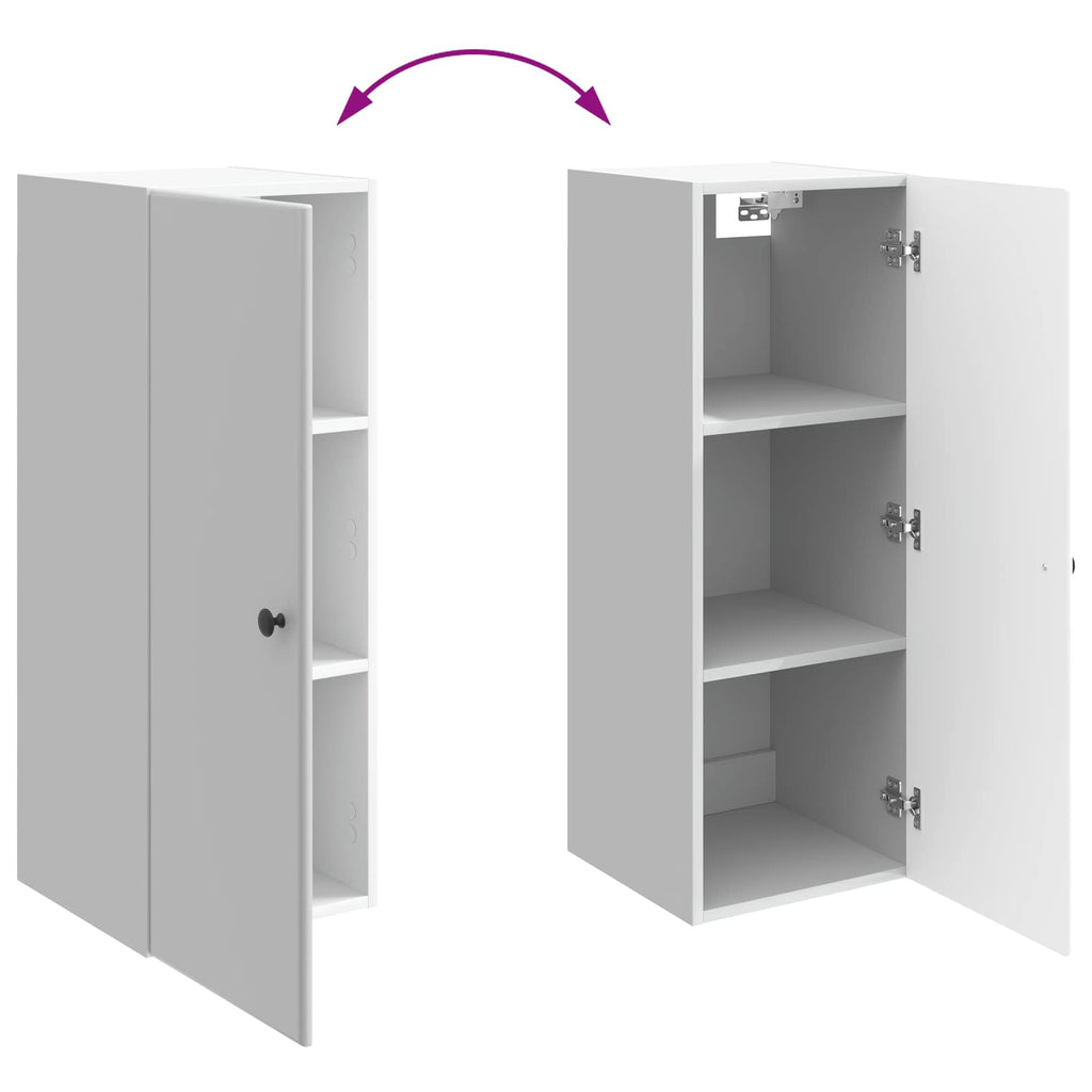 Wandschrank Hochglanz Weiß 33 x 34,5 x 90 cm Holzwerkstoff