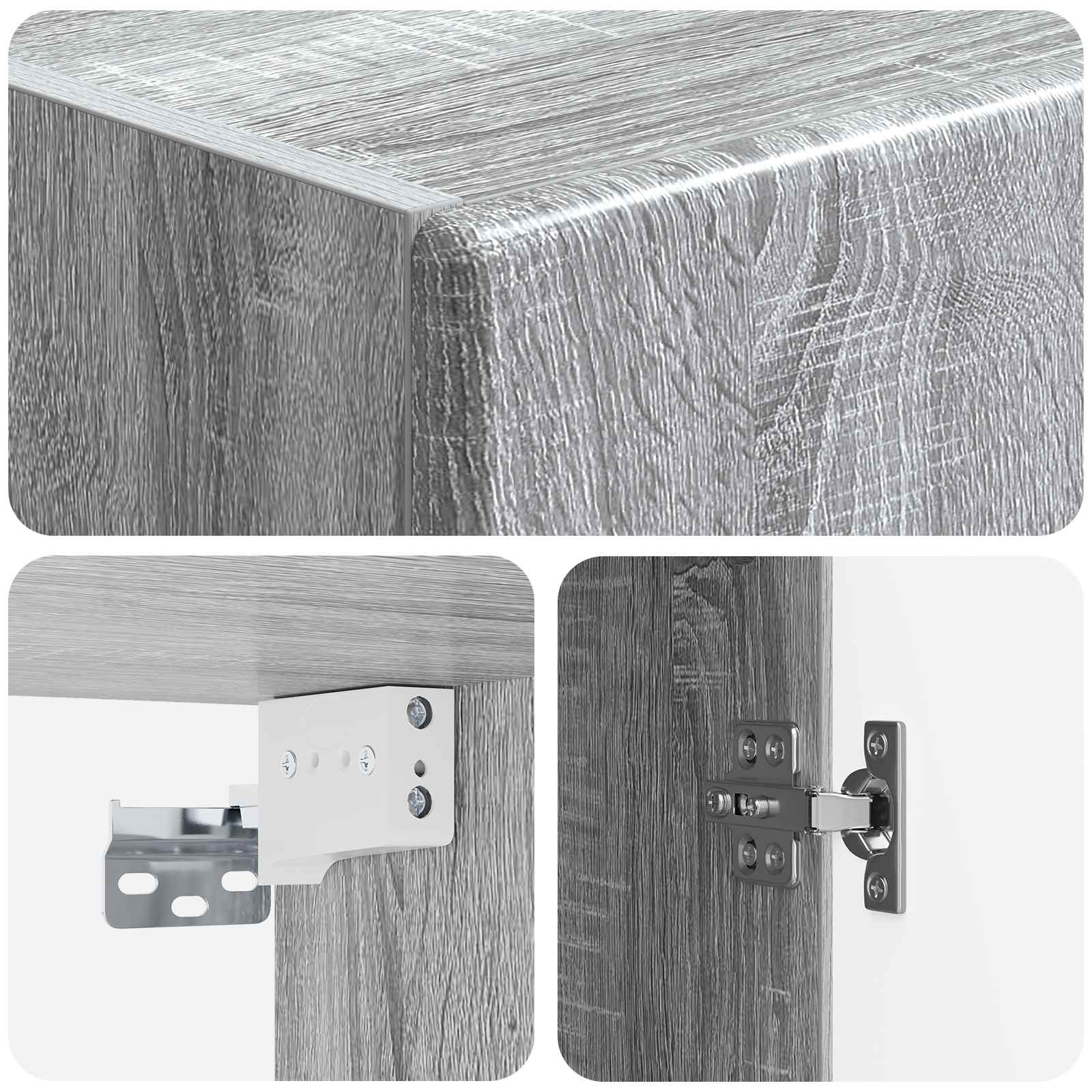 Wandschrank Grau Sonoma 33 x 34,5 x 90 cm Holzwerkstoff