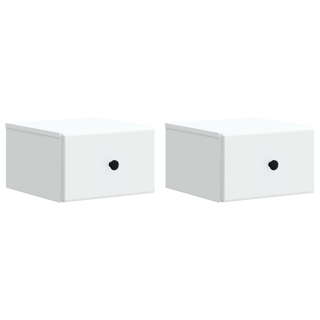 Wandmontierter Nachttisch 2 pcs Weiß 34,5 x 33 x 20 cm