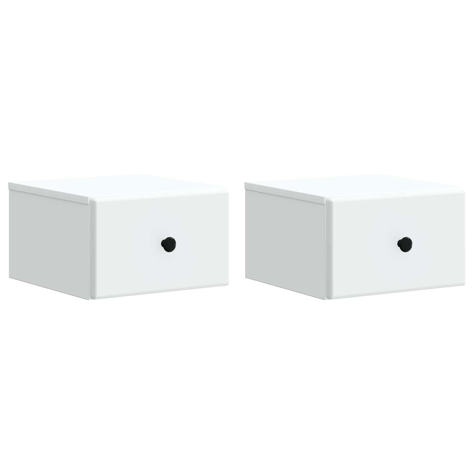 Wandmontierter Nachttisch 2 pcs Weiß 34,5 x 33 x 20 cm