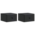 Wandmontierter Nachttisch 2 pcs Schwarz 34,5 x 33 x 20 cm