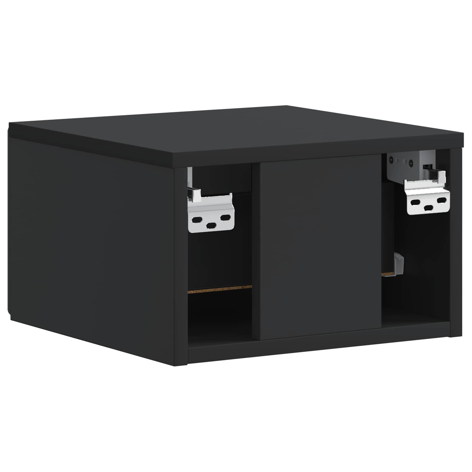 Wandmontierter Nachttisch 2 pcs Schwarz 34,5 x 33 x 20 cm