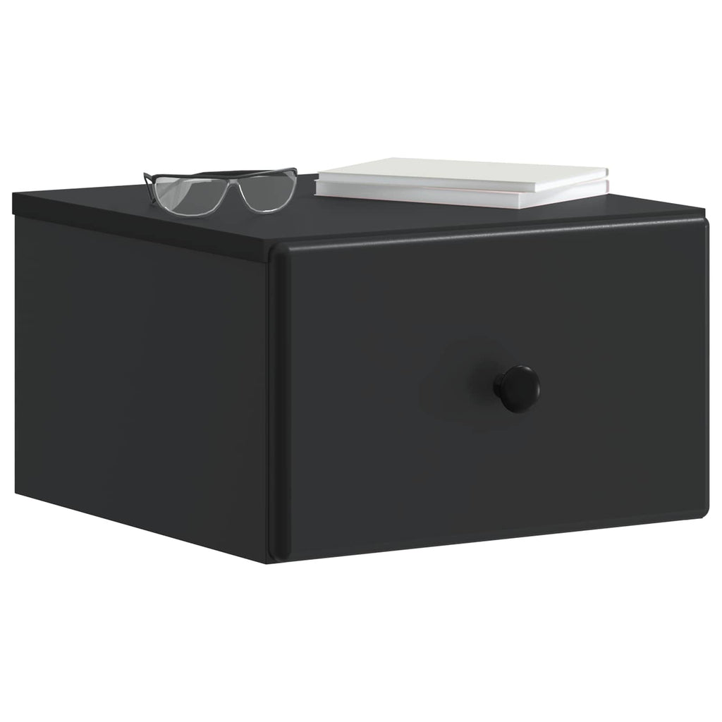 Wandmontierter Nachttisch 2 pcs Schwarz 34,5 x 33 x 20 cm
