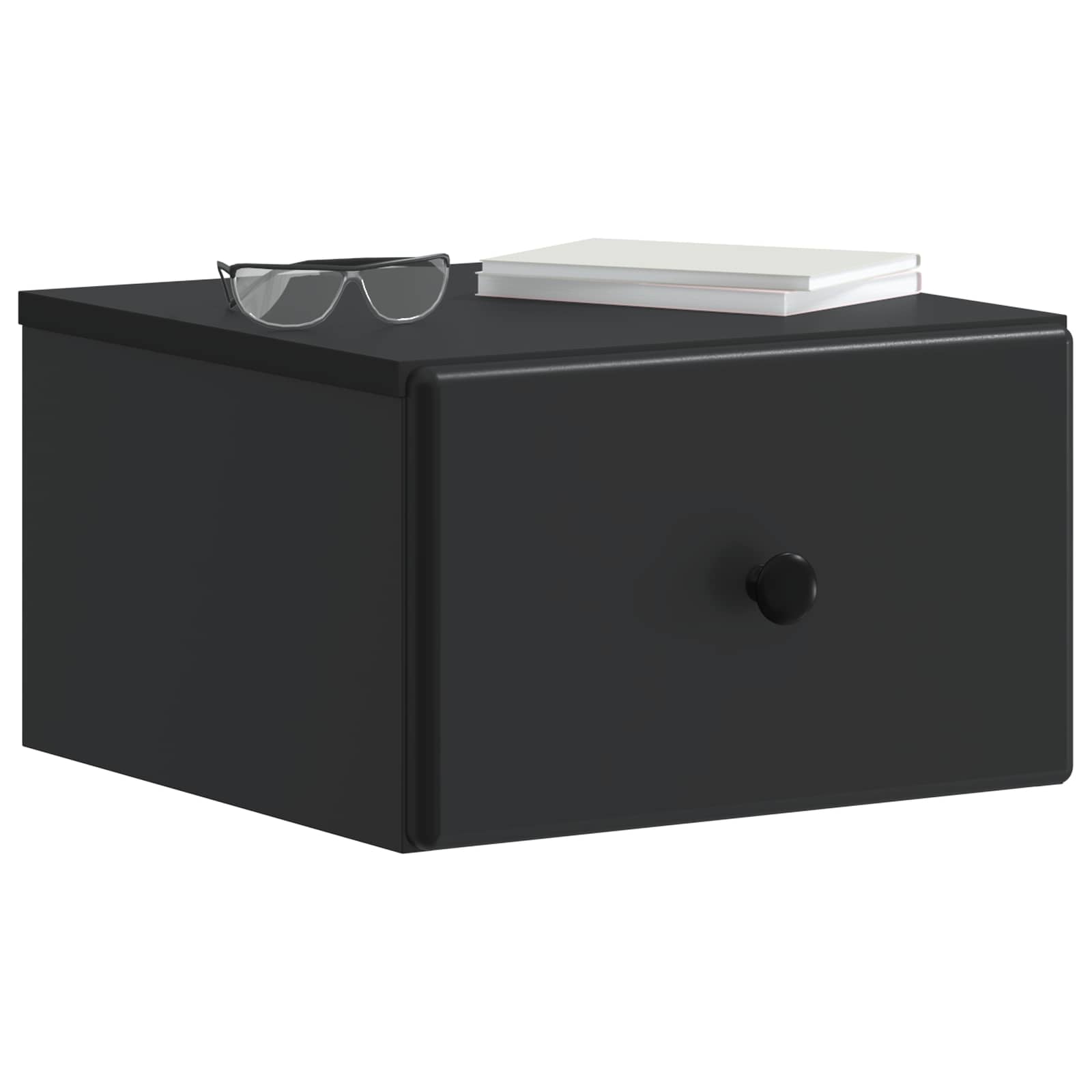 Wandmontierter Nachttisch 2 pcs Schwarz 34,5 x 33 x 20 cm