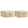Wandmontierter Nachttisch 2 pcs Sonoma-Eiche 34,5 x 33 x 20 cm