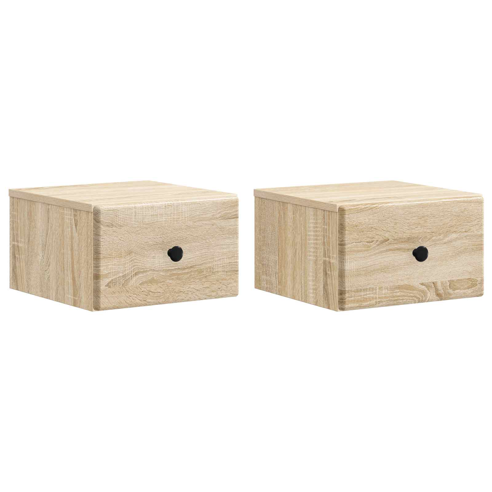 Wandmontierter Nachttisch 2 pcs Sonoma-Eiche 34,5 x 33 x 20 cm