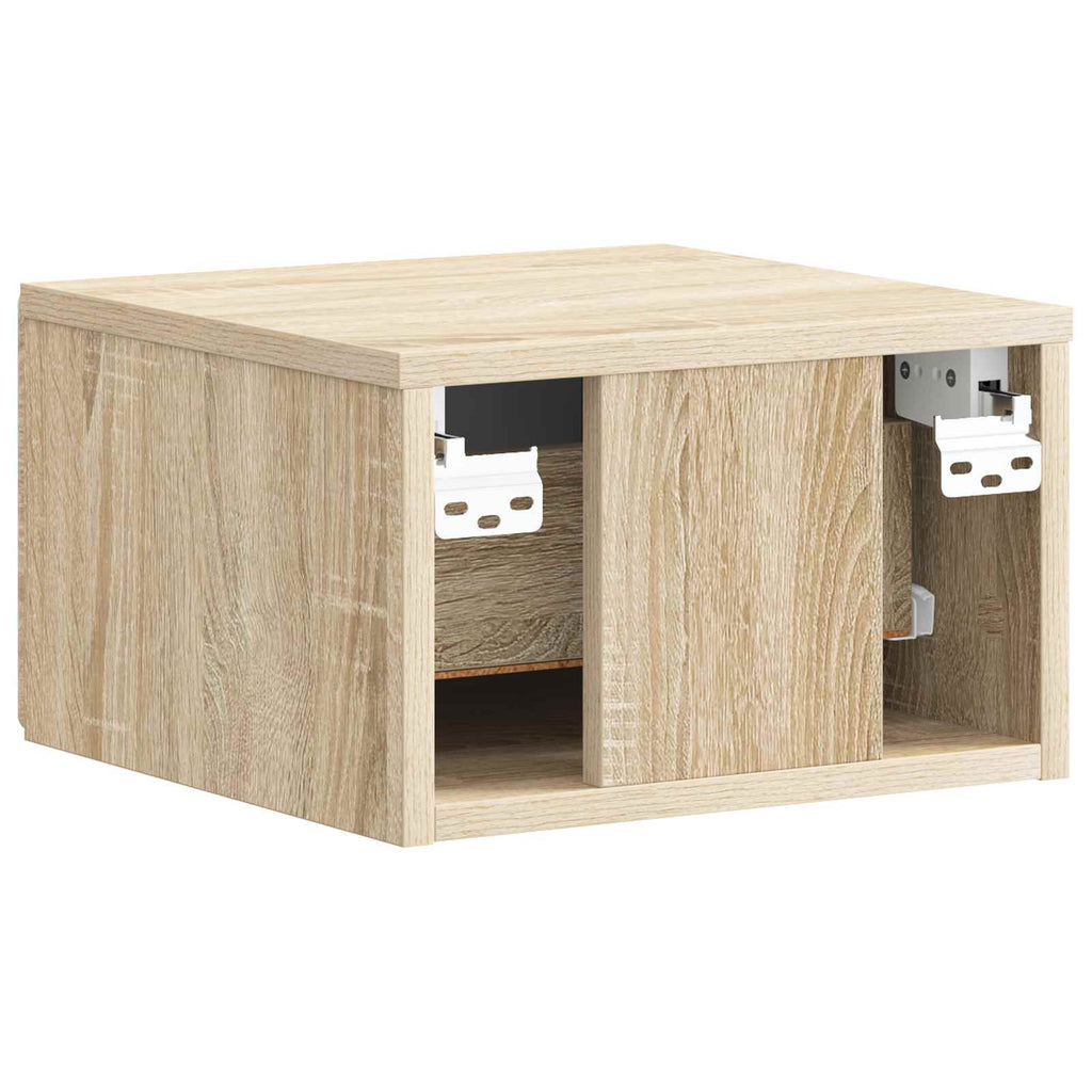 Wandmontierter Nachttisch 2 pcs Sonoma-Eiche 34,5 x 33 x 20 cm