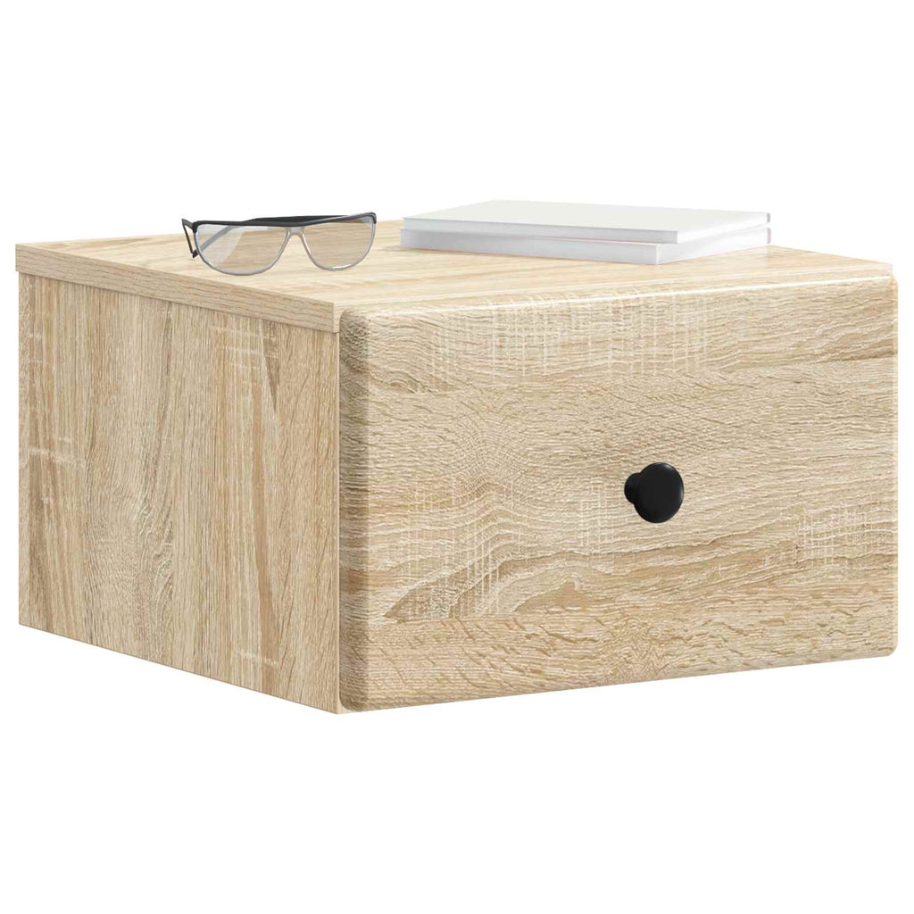 Wandmontierter Nachttisch 2 pcs Sonoma-Eiche 34,5 x 33 x 20 cm