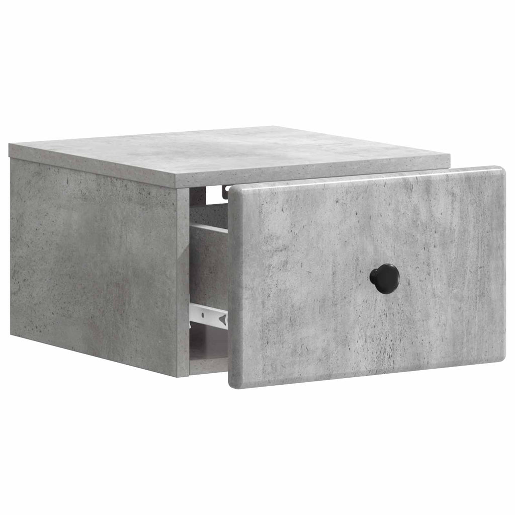 Wandmontierter Nachttisch Betongrau 34,5 x 33 x 20 cm
